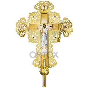 Крест запрестольный "Золотые узоры", 60х85 см (латунь, дерево)