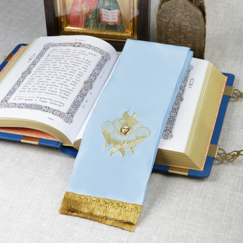Закладка для Евангелия с вышитым херувимом, 150х13 см фото 14