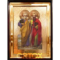 Икона большая храмовая Петр и Павел Св., прямая рама