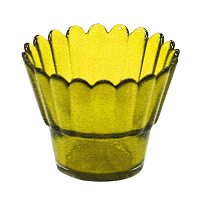 Стаканчик для лампады стеклянный рифленый желтый