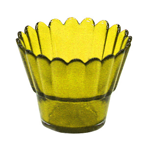 Стаканчик для лампады стеклянный рифленый желтый (стекло)