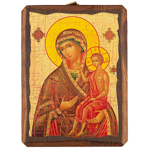 Икона Божией Матери "Воспитание", под старину (7х9 см)
