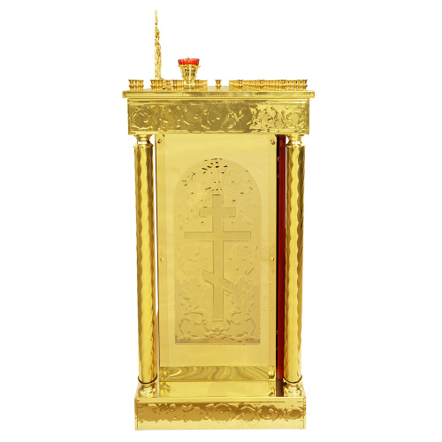 Панихидный стол на 100 свечей "Иерусалимский", колонны, чеканка, 85х50х92 см фото 3