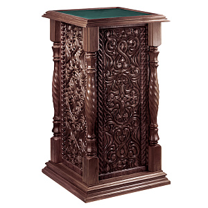 Подставка церковная "Ивановская" темная, 50х50х90 см (удалено без дверки зеленая ткань)