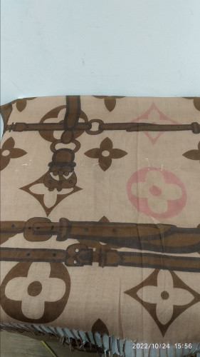 Платок из смесовой ткани с узором, 100х100 см, У-0379 фото 2