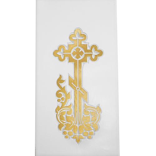 Подставка под хоругвь, крест, икону "Суздальская" белая с золотом (поталь) фото 3