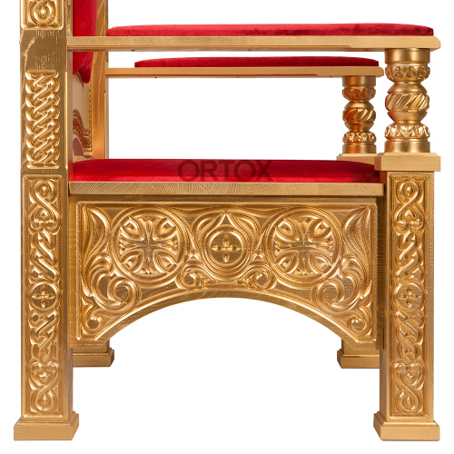 Архиерейский трон "Ярославский" позолоченный, 78х72х160 см фото 5