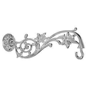 Кронштейн для лампад большой, цинковый сплав, цвет "под серебро", 32х10,5 см (литье)