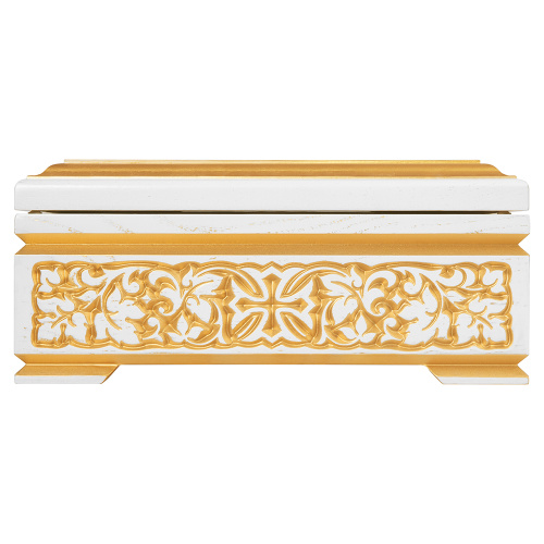 Ковчег для мощей "Суздальский" белый с золотом (патина), 30х20х13 см фото 9