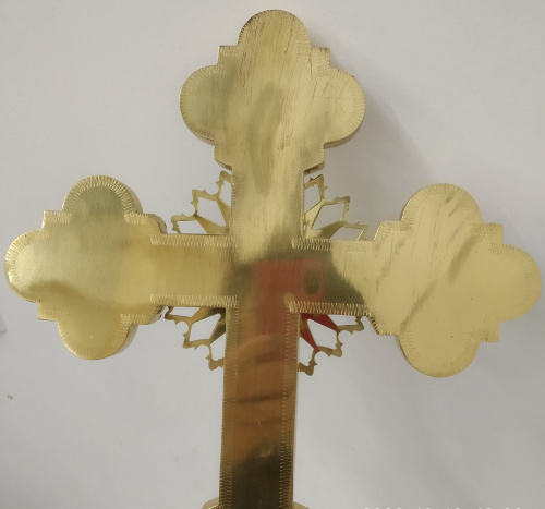 Крест напрестольный с подставкой, 28х68 см, эмаль, У-0323 фото 5