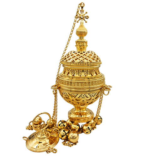 Кадило из ювелирного сплава в позолоте, 9,7х26 см фото 2