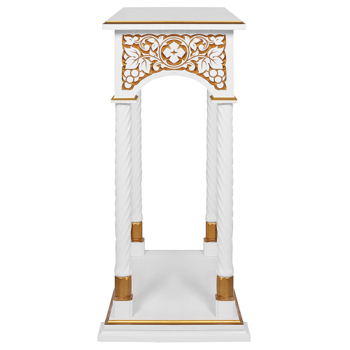 Подставка церковная "Суздальская", белая с золотом (патина), колонны, резьба фото 8