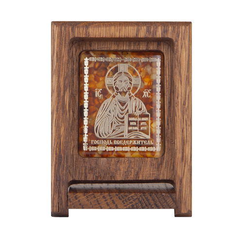 Складень деревянный с ликом "Господь Вседержитель", 8х6,3 см