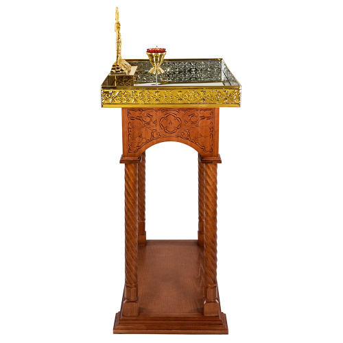 Панихидный стол песковой "Суздальский", цвет "кипарис", колонны, резьба, высота 100 см фото 4