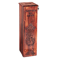 Ящик для пожертвований "Суздальский", цвет "кедр", напольный, тумбовый 26х26х90 