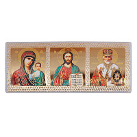 Икона в машину, триптих, пластик, 13x5 см