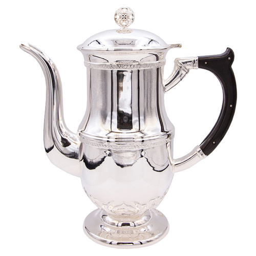 Чайник для теплоты из латуни в серебрении, высота 21,5 см, 0,75 л