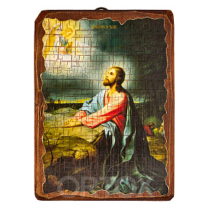 Икона Спасителя "Моление о Чаше", под старину (6,5х9 см)