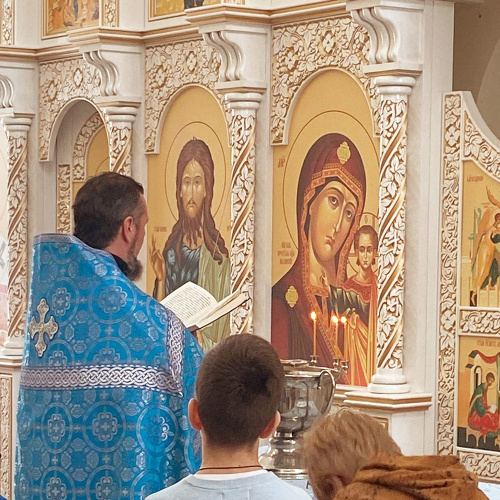 Иконостас деревянный резной "Владимирский" пятиярусный белый с золотом (патина), 690х860х45 см фото 9 Иконостас деревянный резной "Владимирский" пятиярусный белый с золотом (патина), 690х860х45 см фото 9