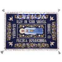 Плащаница Богородицы в голубом одеянии, бархат, вышивка, 140х90 см