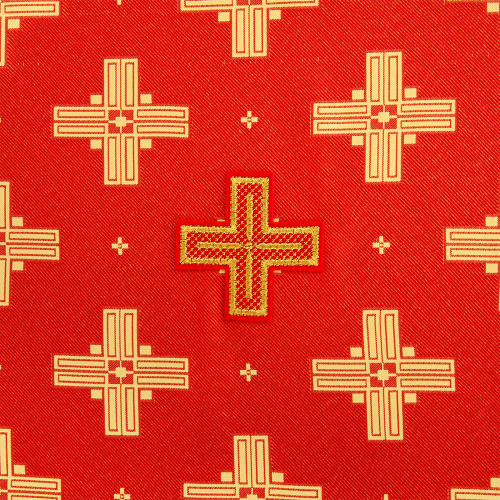 Пелена на престол, жаккардовая ткань "Святительская", красная с золотом, 140х140, средник 110х110 см фото 4
