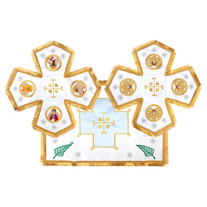 Покровцы и воздух вышитые (белая ткань)