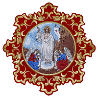 Икона вышитая Воскресения Христова на облачение, 38х38 см
