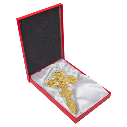 Крест напрестольный, цинковый сплав, цвет "под золото", 16,4х28 см фото 14