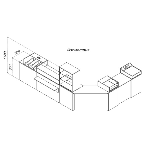Свечная лавка "Самарская". Компоновка №5 белая фото 8