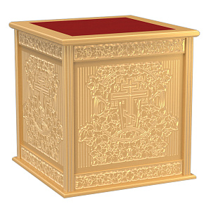 Облачение на престол "Суздальское" позолоченное, высота 105 (100х100х105 см красная ткань, краска)