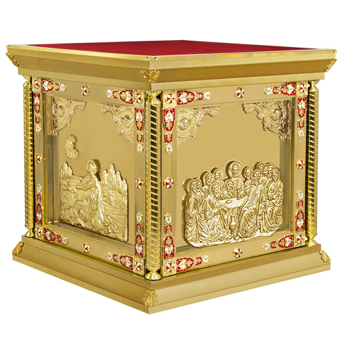 Облачение на престол "Золотые своды", эмаль, литье, 102х102х107 см Облачение на престол "Золотые своды", эмаль, литье, 102х102х107 см