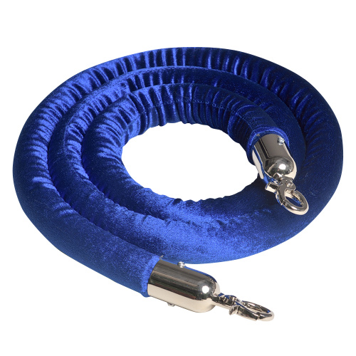 Бархатный канат ограждения синий фото 2