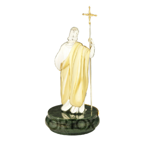 Статуэтка на мраморе "Иоанн Креститель" латунная в позолоте, 12 см фото 3