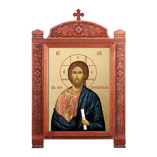 Киот настенный "Суздальский", цвет "кипарис", один модуль Киот настенный "Суздальский", цвет "кипарис", один модуль