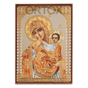 Икона Божией Матери "Отрада и утешение", МДФ, 6х9 см (бумага, УФ-лак)
