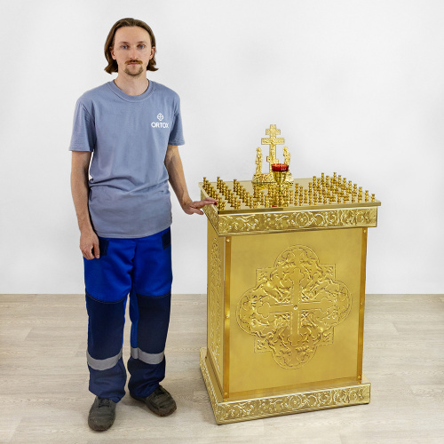 Панихидный стол на 70 свечей "Синайский", чеканка, 70х50х93 см фото 9