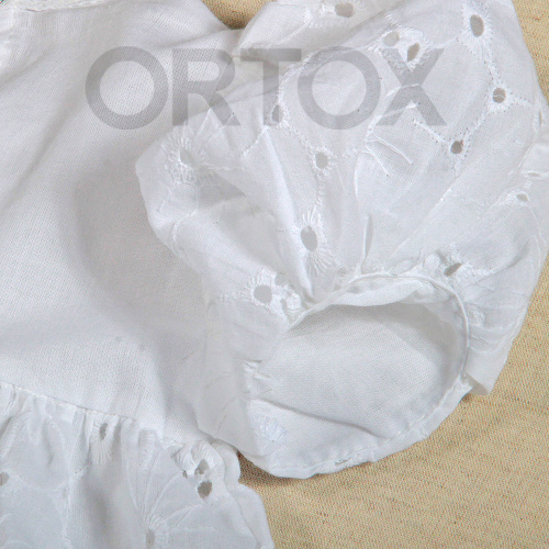 Платье для крещения "Анютины глазки" для девочки белое из муслина, размер в ассортименте фото 11