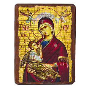 Икона Божией Матери "Млекопитательница", под старину (7х9 см)