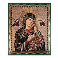 Икона Божией Матери "Страстная", 10х12 см (бумага, УФ-лак)