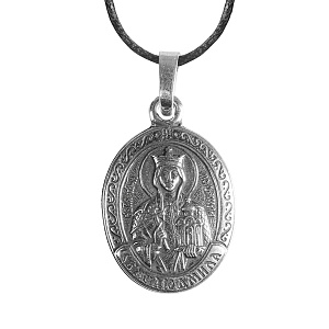 Образок мельхиоровый с ликом благоверной княгини Людмилы Чешской, серебрение (средний вес 5 г)