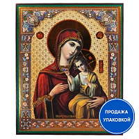 Икона Божией Матери "Иерусалимская", бумага, УФ-лак, 10х12 см (упаковка 10 шт.)