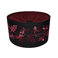 Скуфья греческая черно-бордовая, вискоза, мокрый шелк