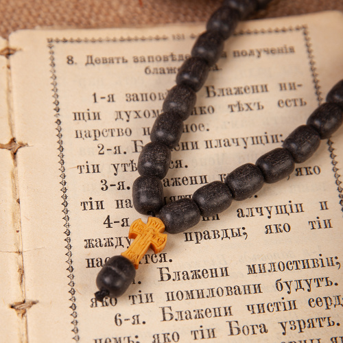 Четки из ладанного дерева с разделителями, на 30 бусин, черные фото 2