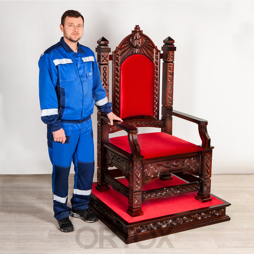 Архиерейский трон "Вятский", резной, темный, 78х72х150 см фото 13