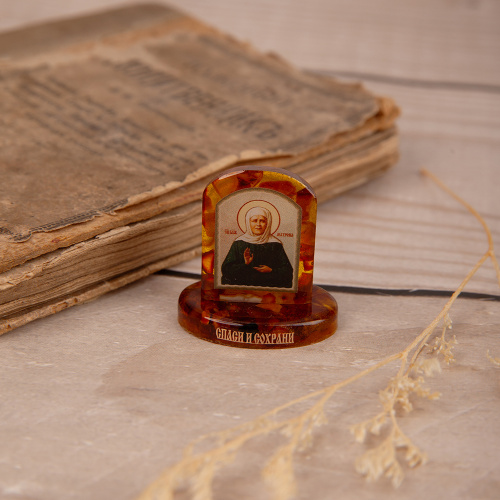 Икона настольная блаженной Матроны Московской, 3,5х3,5 см фото 2