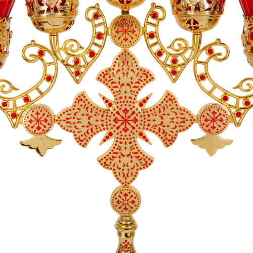 Семисвечник напрестольный, цинковый сплав, эмаль, камни, 59х60 см фото 4