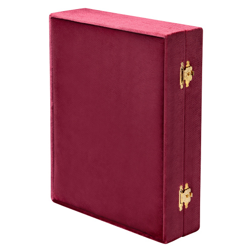 Складень венчальный с ликами Спасителя и Божией Матери "Казанская", цвет бургундия, бархат, конгрев, 20х24,5 см фото 4 Складень венчальный с ликами Спасителя и Божией Матери "Казанская", цвет бургундия, бархат, конгрев, 20х24,5 см фото 4