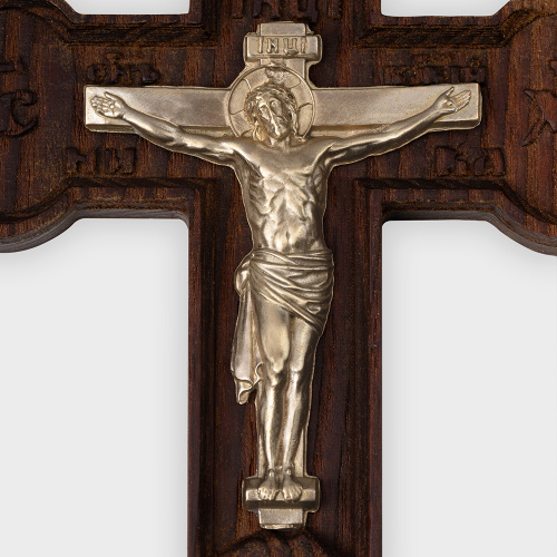 Крест постригальный деревянный с распятием из латуни, 10х24,3 см фото 7