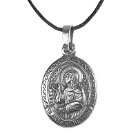 Образок мельхиоровый с ликом блаженной Ксении Петербургской, серебрение