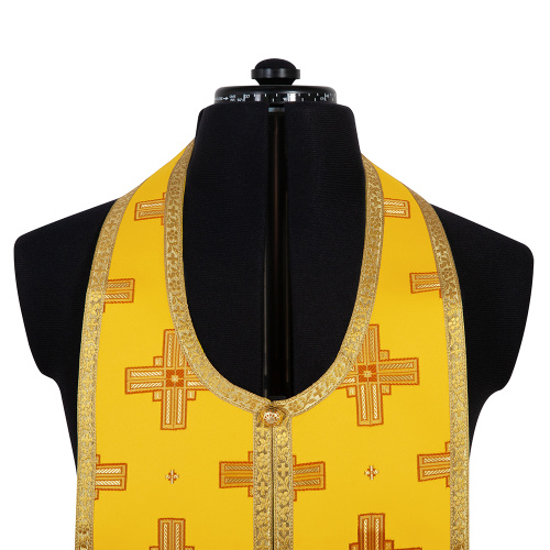 Требный набор / комплект, шелк "Святительский", с подкладом, желтый с золотом фото 3